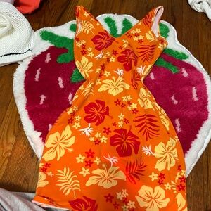 Vibrant Floral Orange Dress